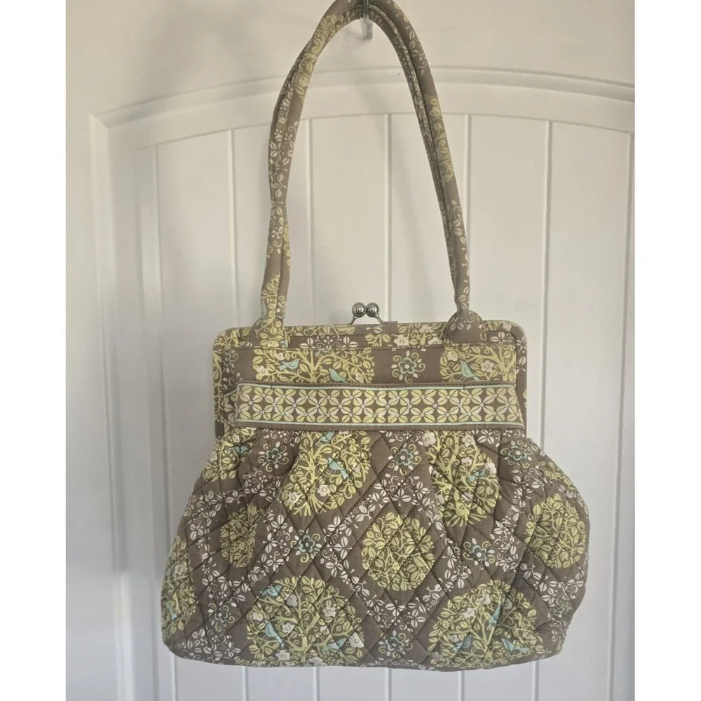Vera Bradley Alice Bluebird Sitting In A Tree Kiss Lock Clasp Handbag Purse 2010
